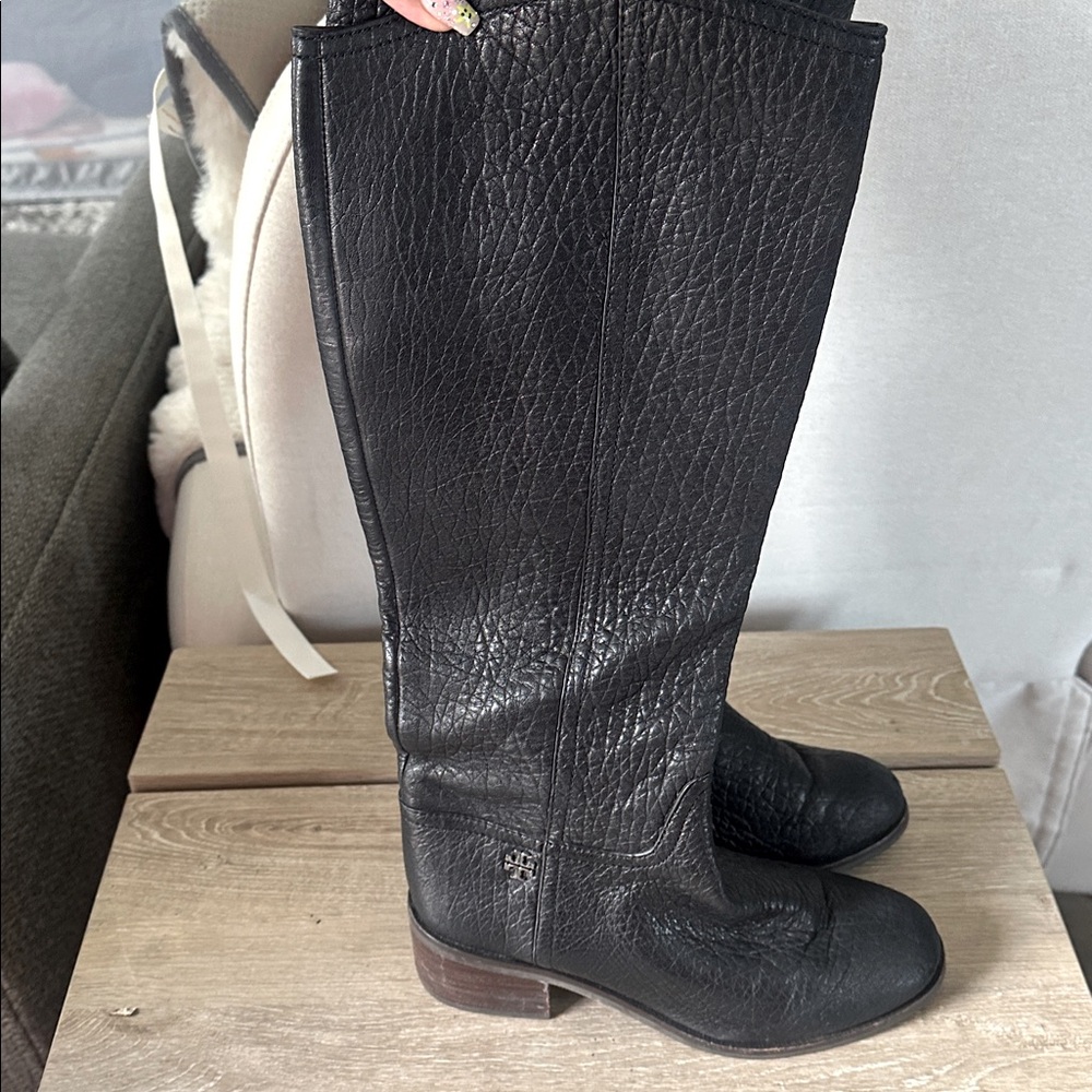 Tory Burch Fulton 55 MM boot in lamb figuera black